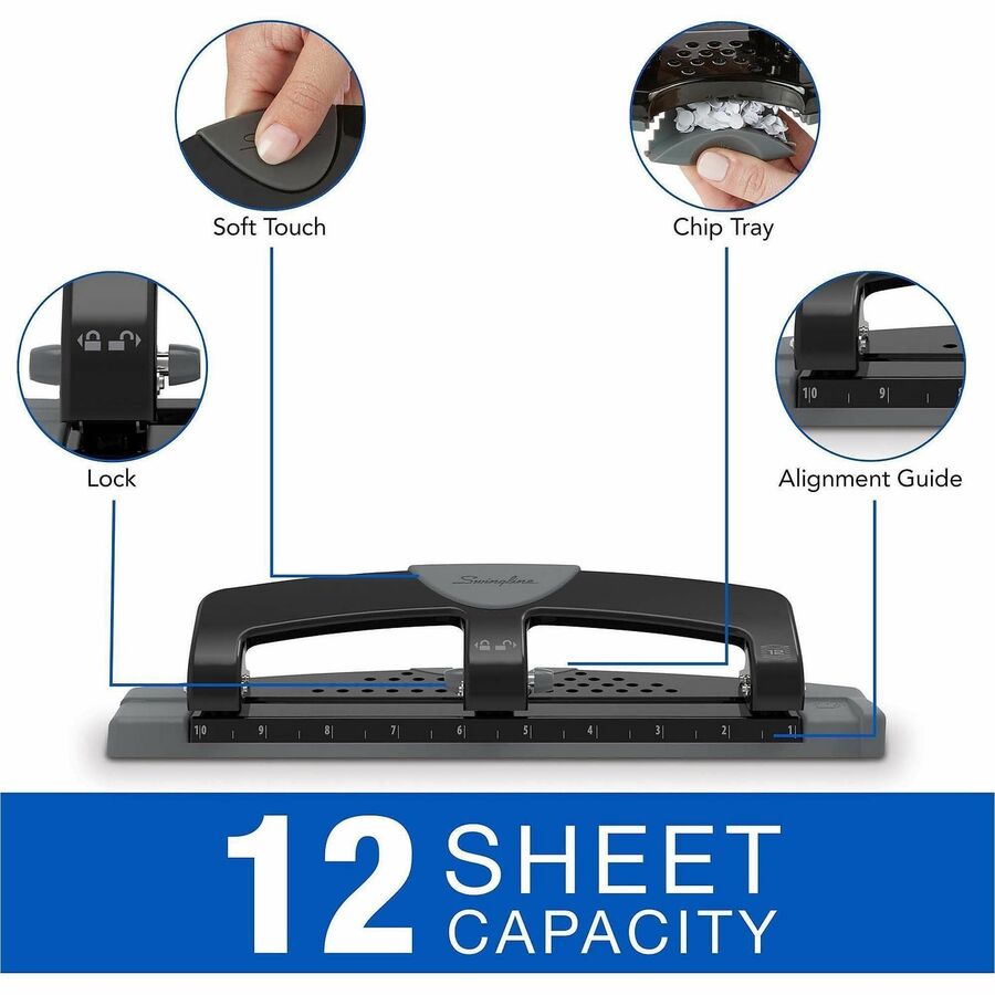 Swingline SmartTouch Low-Force 3-Hole Punch