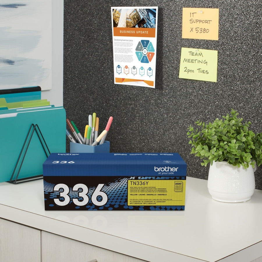 Brother TN336Y Original High Yield Laser Toner Cartridge - Yellow - 1 Each