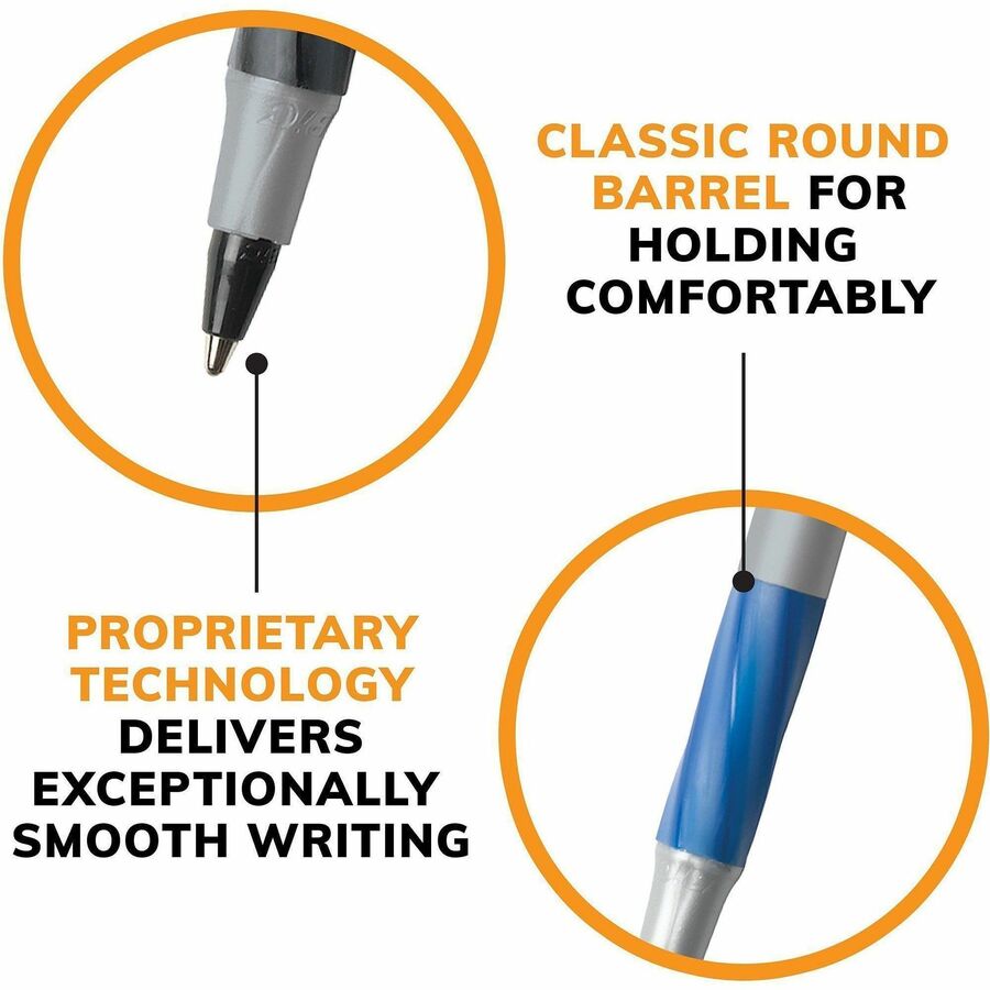 BIC Round Stic Grip Xtra-Comfort Medium Ball Point Pen, Assorted