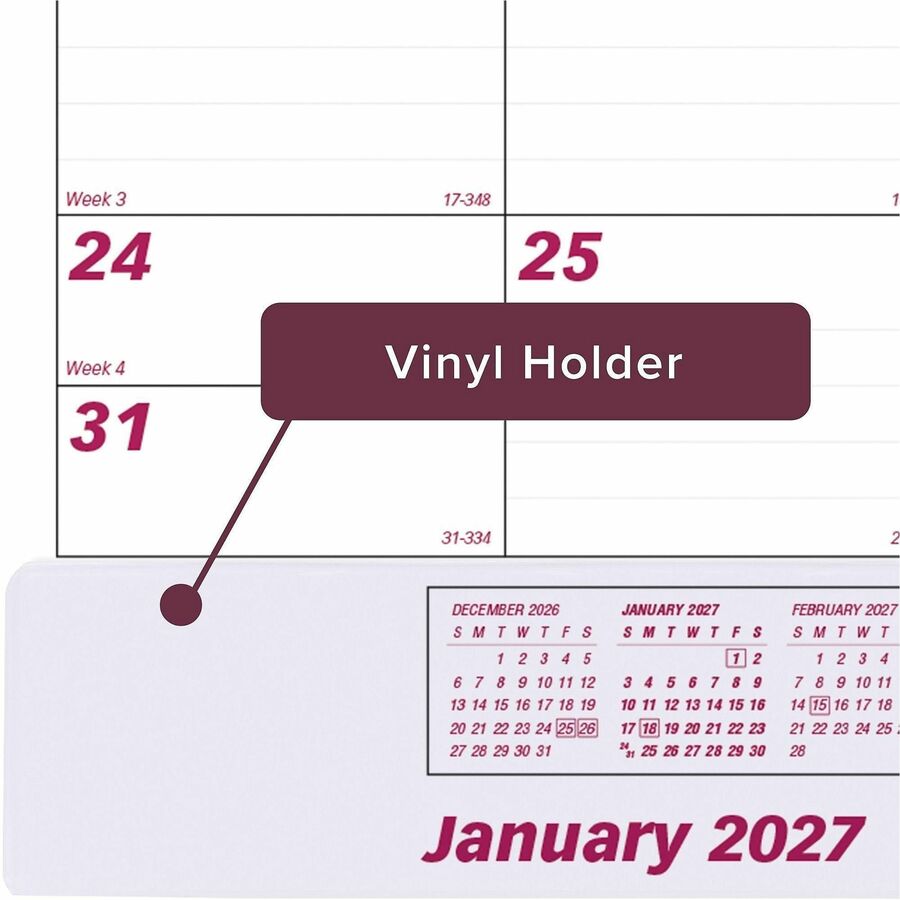 Brownline Vinyl Strip Monthly Desk Pad