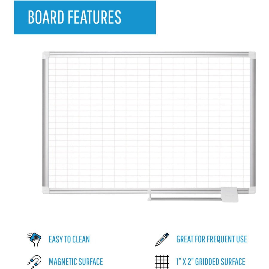 MasterVision 2" Grid Magnetic Gold Ultra Board Kit