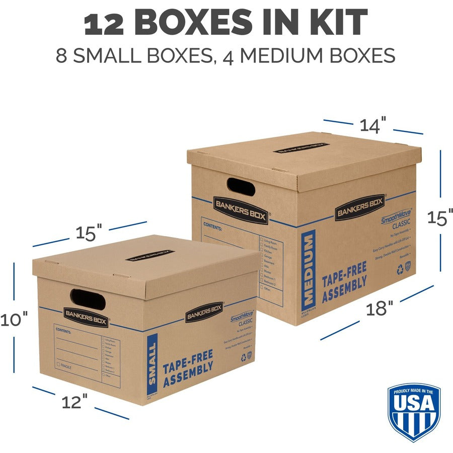 Bankers Box SmoothMove Classic Kit, Small/Medium Boxes