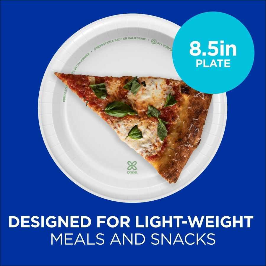 Dixie Basic® 8-1/2" Lightweight Paper Plates by GP Pro