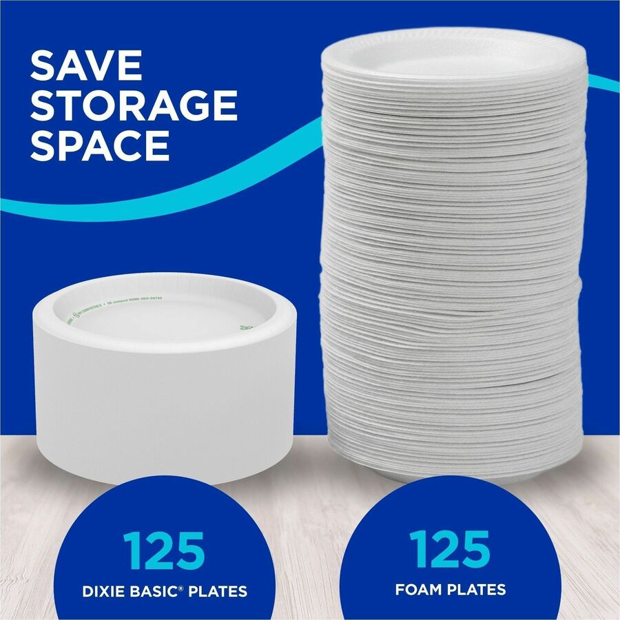 Dixie Basic® 8-1/2" Lightweight Paper Plates by GP Pro