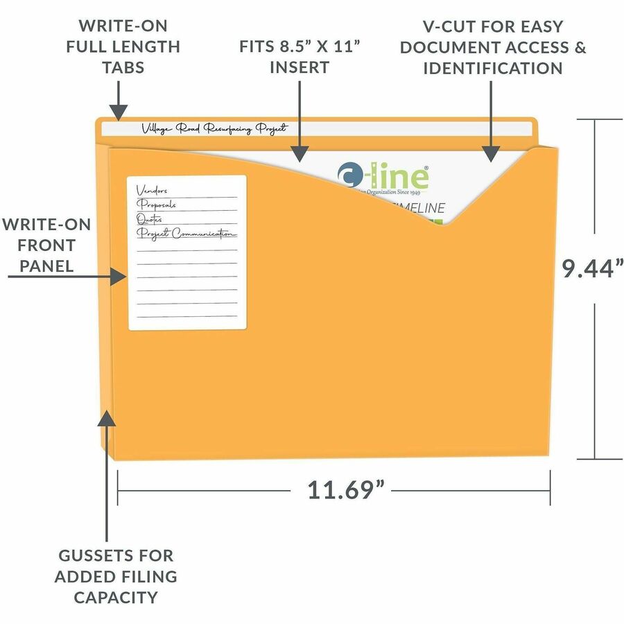 C-Line Full Tab Cut Letter File Jacket