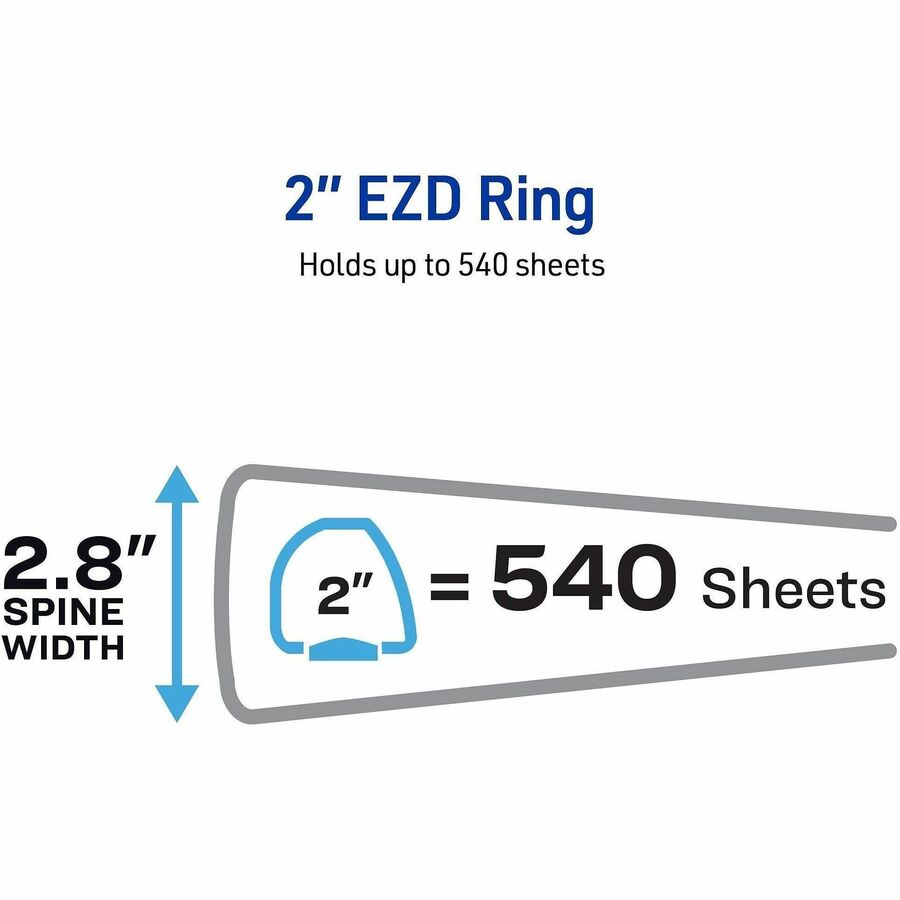 Avery® Heavy-Duty View 3 Ring Binder, 2" One Touch EZD(R) Rings, 1 Red Binder (79225)