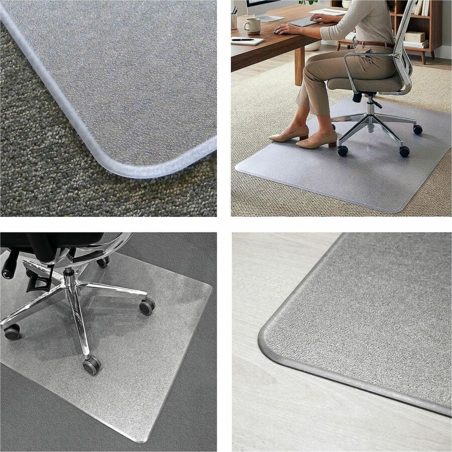 Floortex Cleartex Megamat Extra Thick Chair Mat for Hard Floors & Carpets - 46" x 60"