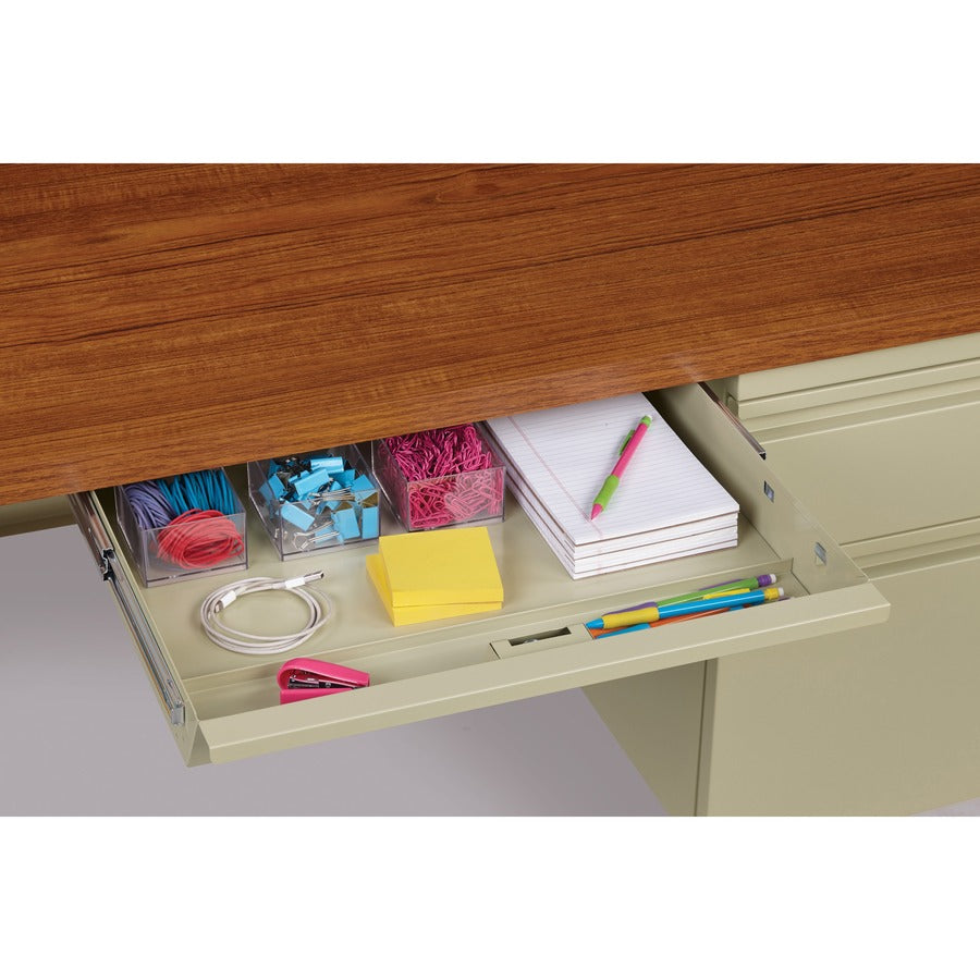 Lorell Fortress Series 48" Right Single-Pedestal Desk