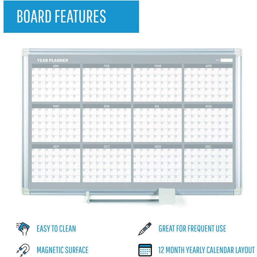 MasterVision Bi-silque 12-Month Yearly Magnetic Dry Erase Planners