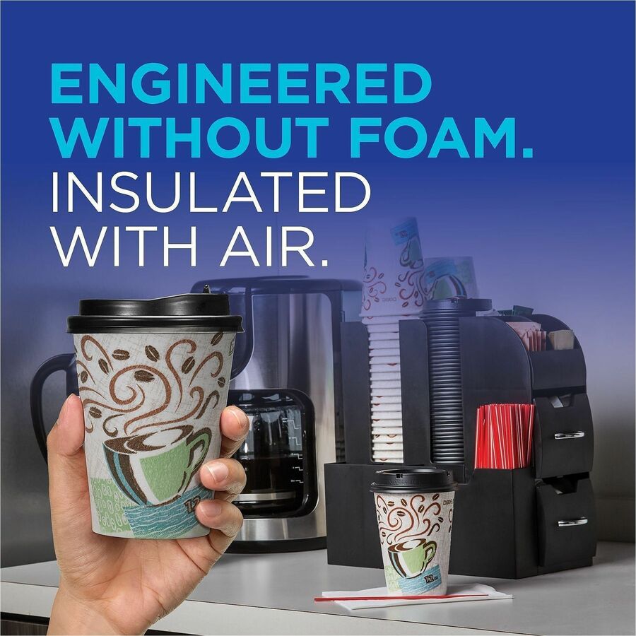 Dixie PerfecTouch 12 oz Insulated Paper Hot Coffee Cups by GP Pro
