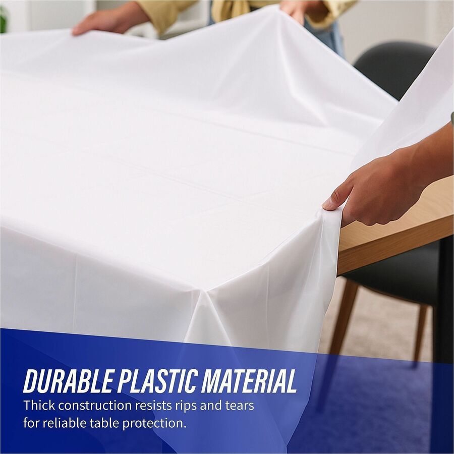 Genuine Joe Banquet-Size Plastic Tablecover