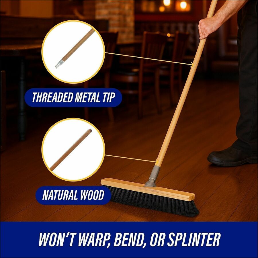 Genuine Joe Wood Handle with Threaded Metal Tip