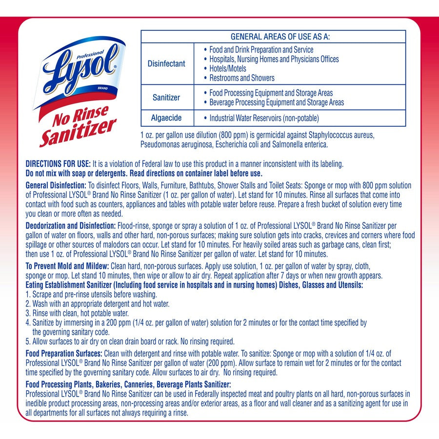 Professional Lysol No Rinse Sanitizer