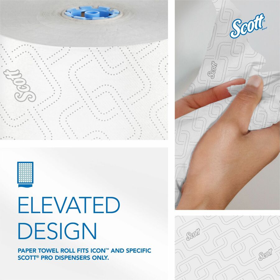 Scott Pro High-Capacity Hard Roll Towels with Elevated Design and Absorbency Pockets