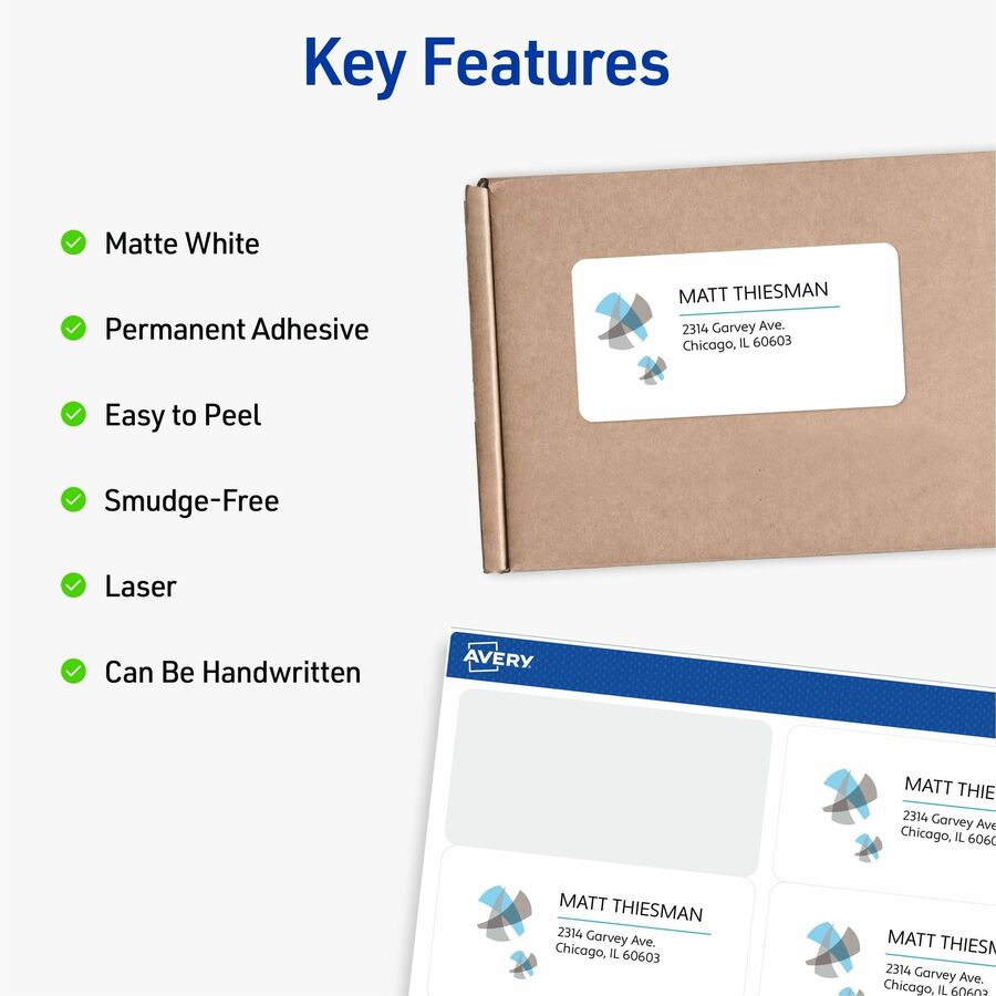 Avery® Shipping Labels, Sure Feed, 2" x 4" , 5,000 Labels (95910)