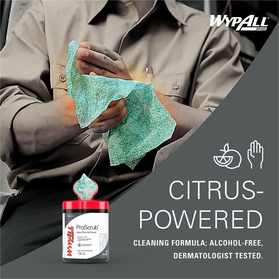 Wypall PowerClean ProScrub Heavy Duty Wet Towels