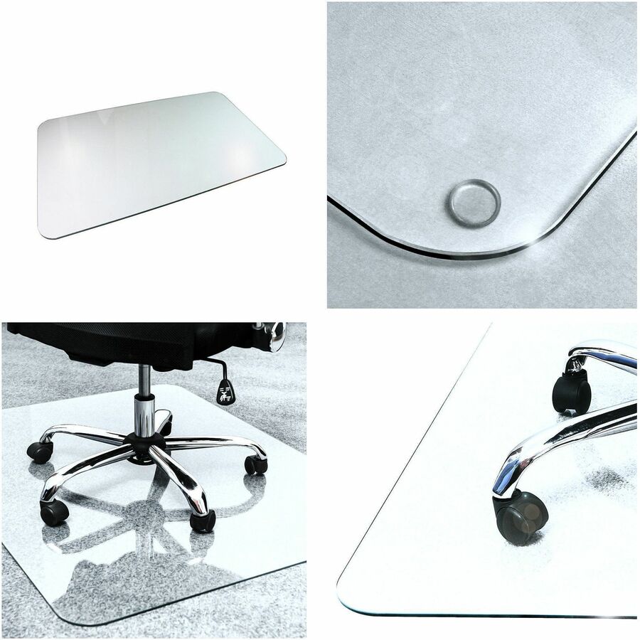 Floortex Heavy-Duty Glass Chair Mat for Hard Floors & Carpets - 36" x 48"