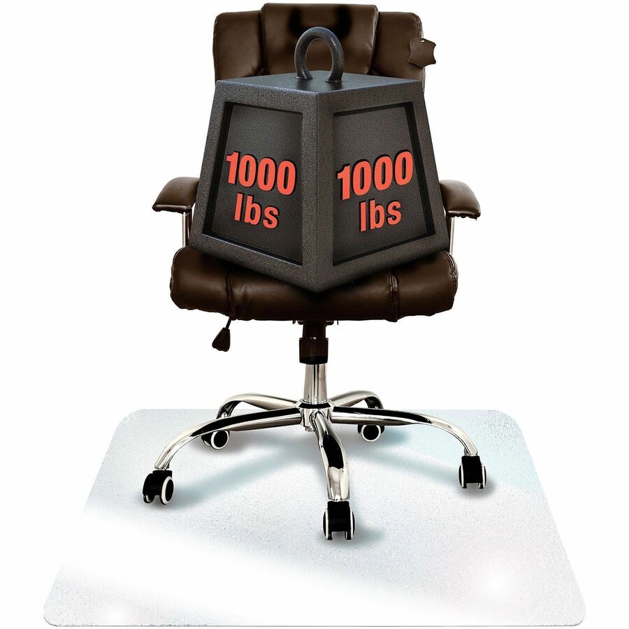 Floortex Heavy-Duty Glass Chair Mat for Hard Floors & Carpets - 40" x 53"