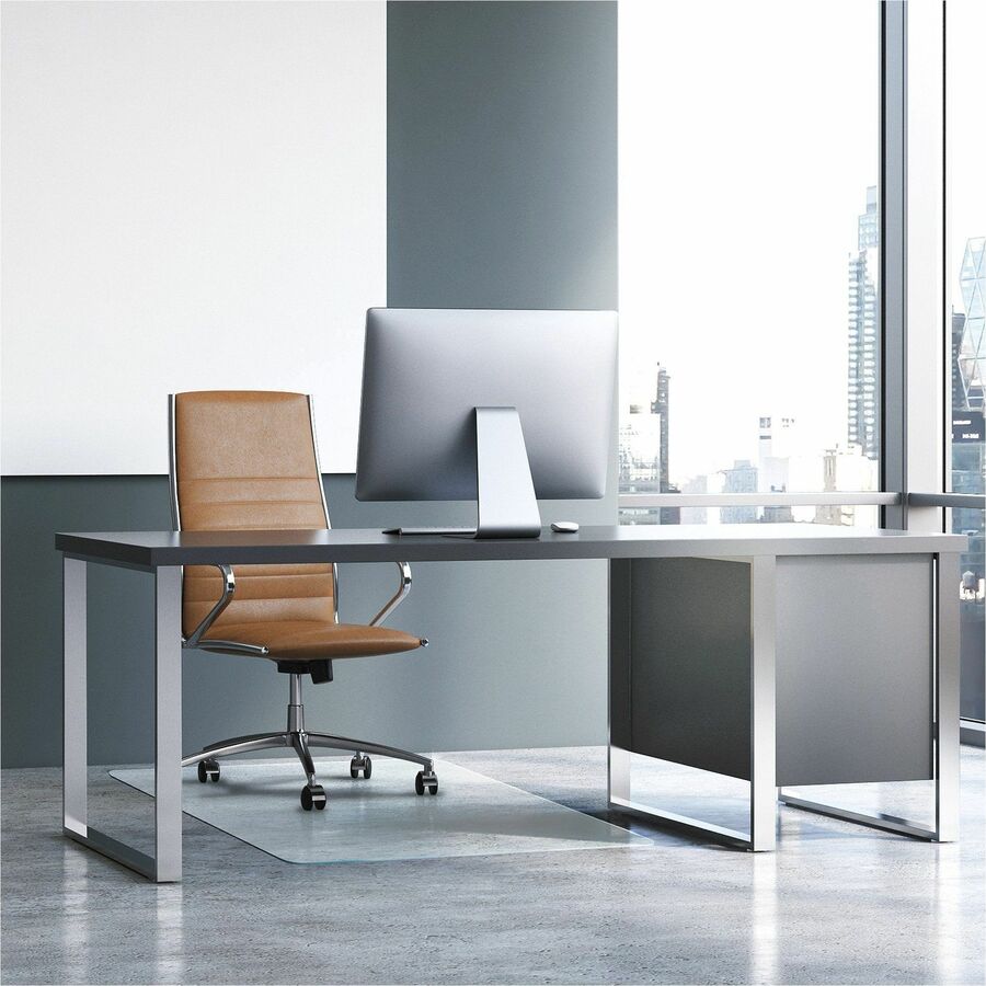 Floortex Heavy-Duty Glass Chair Mat for Hard Floors & Carpets - 40" x 53"