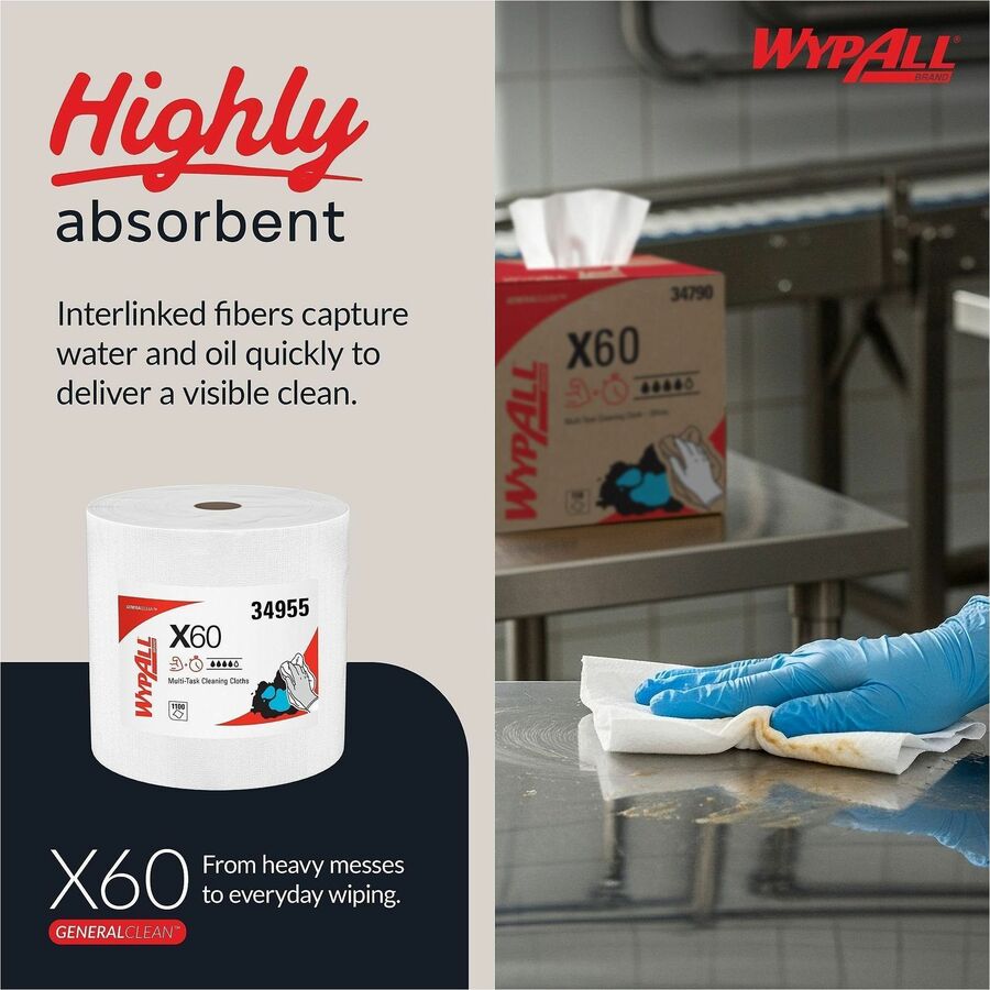 Wypall GeneralClean X60 Multi-Task Cleaning Cloth Jumbo Roll