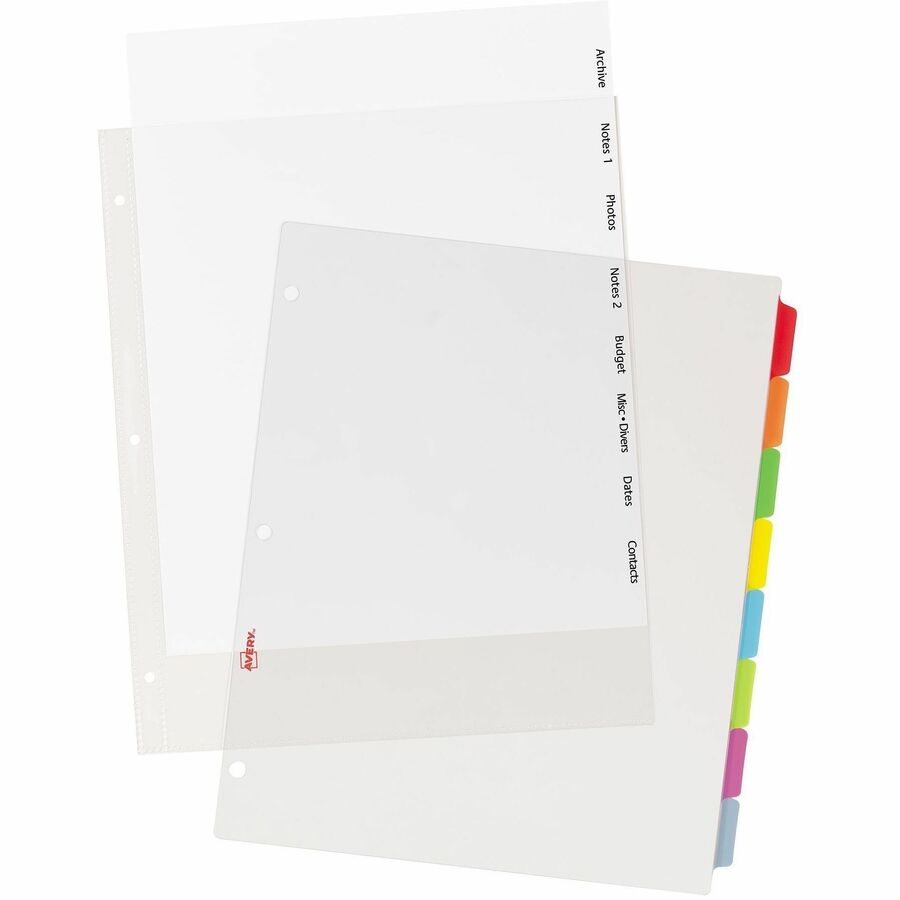 Avery Clear Easy View Durable Plastic Dividers