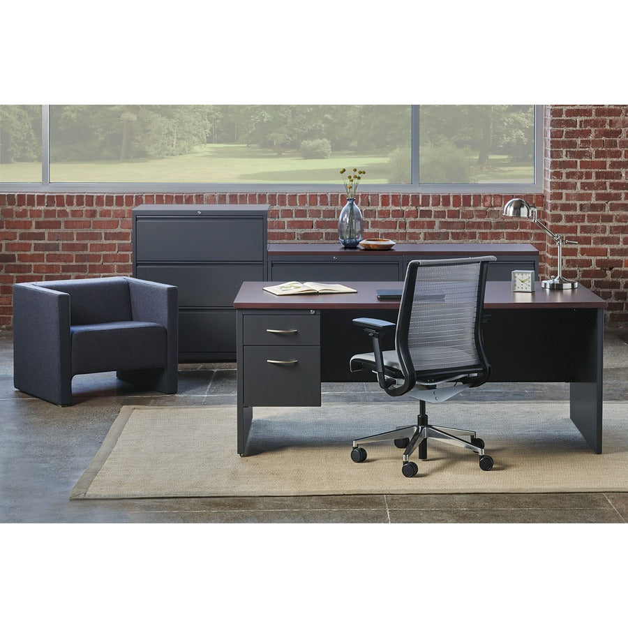 Lorell Fortress Modular Series Left-Pedestal Desk