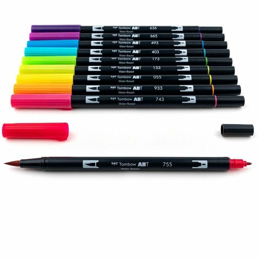Tombow Dual Brush Pen Art Markers, Bright, 10-Pack