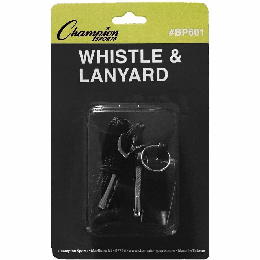 Champion Sports Plastic Whistle/Bulk Lanyard Pack