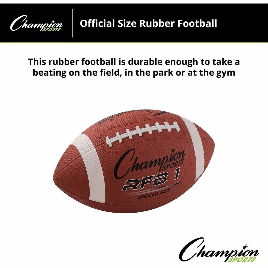 Champion Sports Official Size Rubber Football