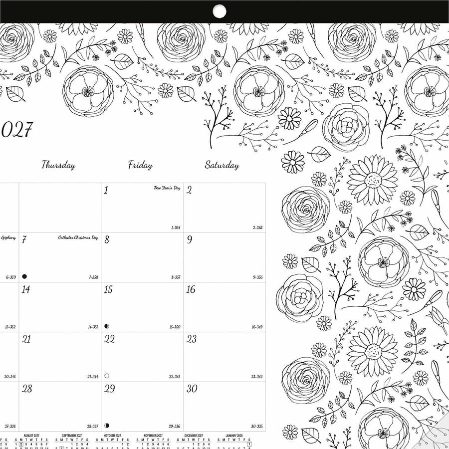 Blueline DoodlePlan Compact Desk Pad - Botanica