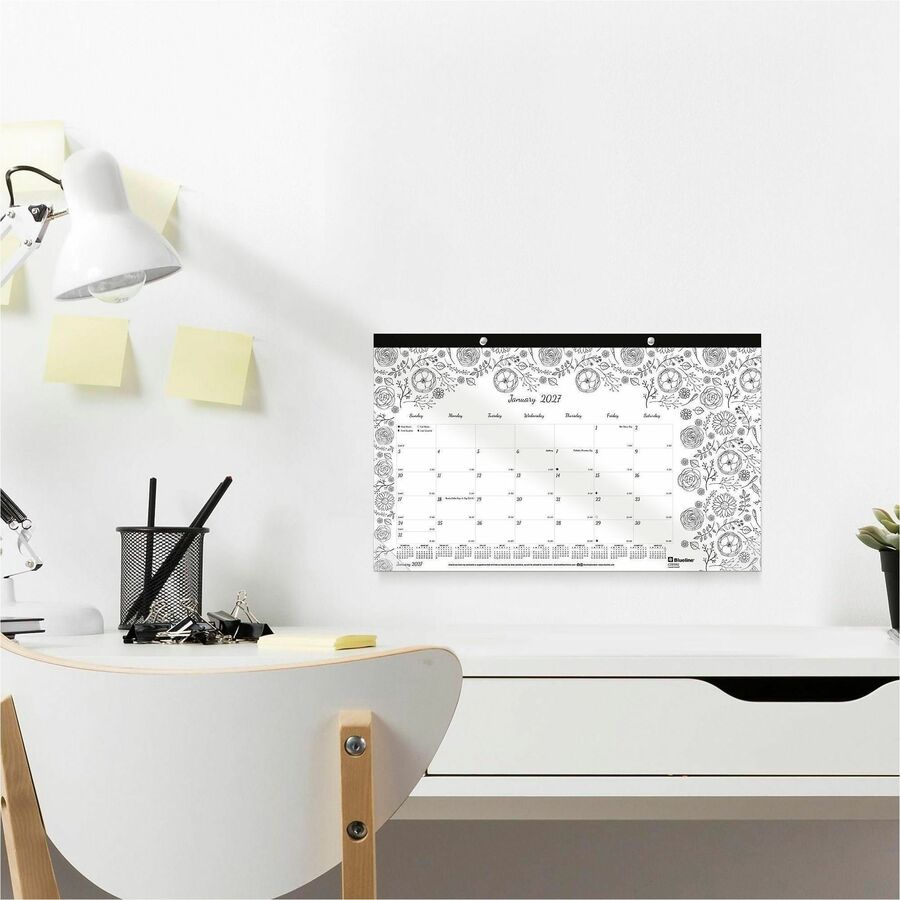 Blueline DoodlePlan Compact Desk Pad - Botanica