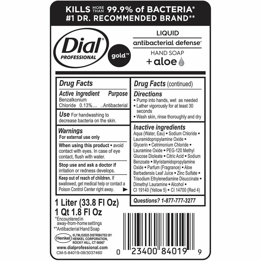 Dial Professional Antibacterial Defense Gold Liquid Hand Soap