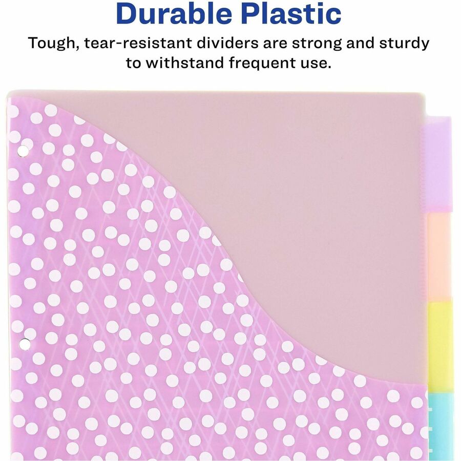 Avery® Big Tab Plastic Dividers with Pockets, 5-Tab (07714