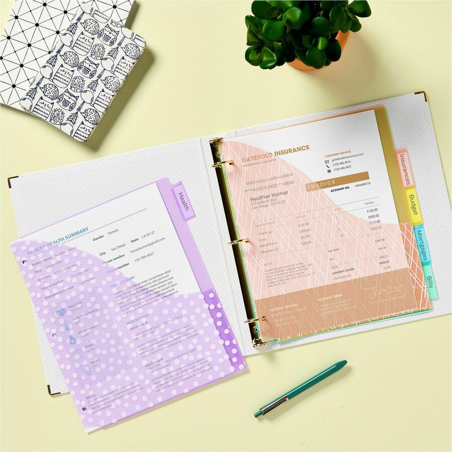 Avery® Big Tab Plastic Dividers with Pockets, 5-Tab (07714