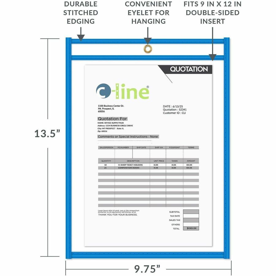C-Line Neon Colored Stitched Shop Ticket Holders