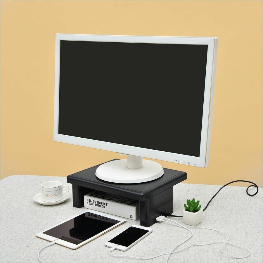 DAC® Stax MP-213 Height-Adjustable Monitor/Laptop Stand with 2-USB Ports, Black