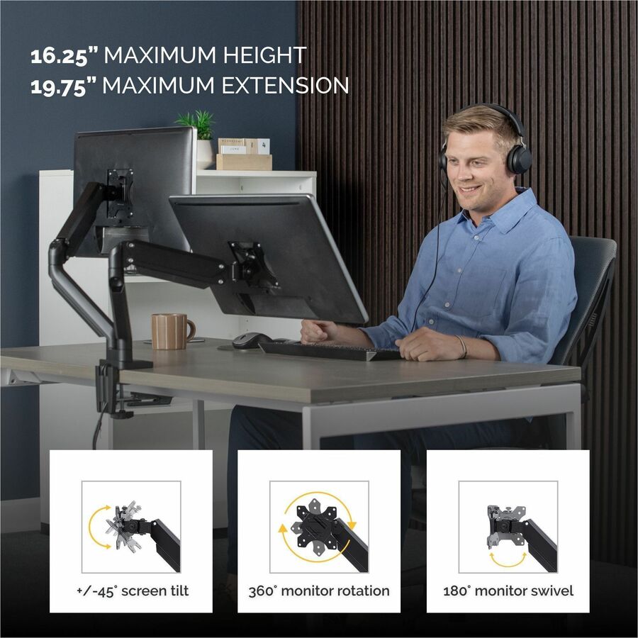 Fellowes Platinum Mounting Arm for Monitor - Black
