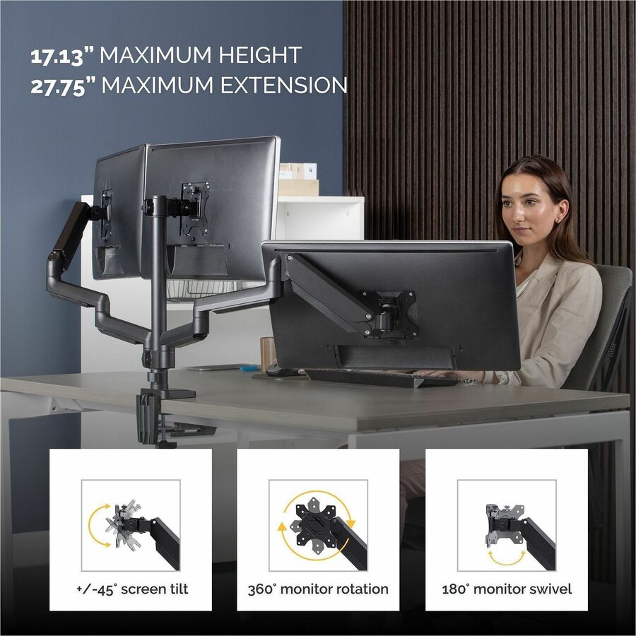 Fellowes Platinum Mounting Arm for Monitor - Black