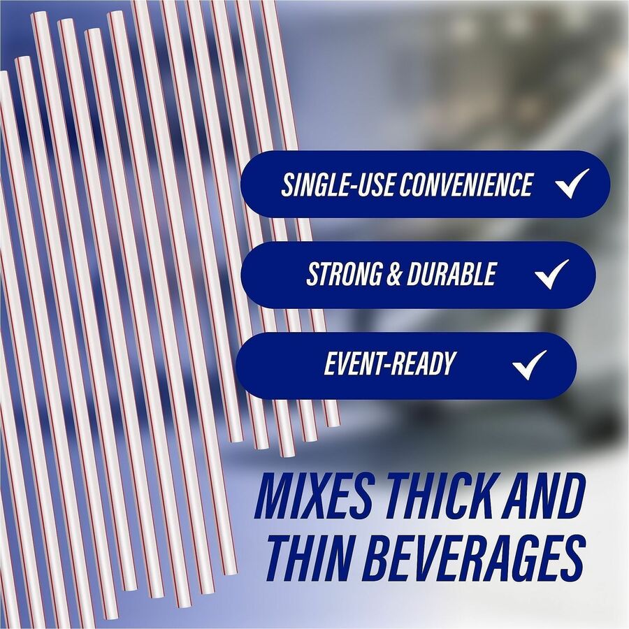 Genuine Joe Jumbo Striped Straws