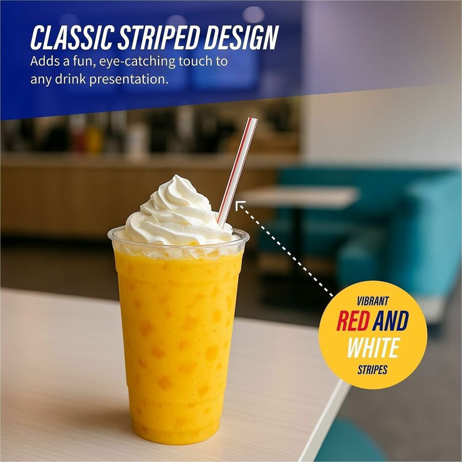 Genuine Joe Jumbo Striped Straws