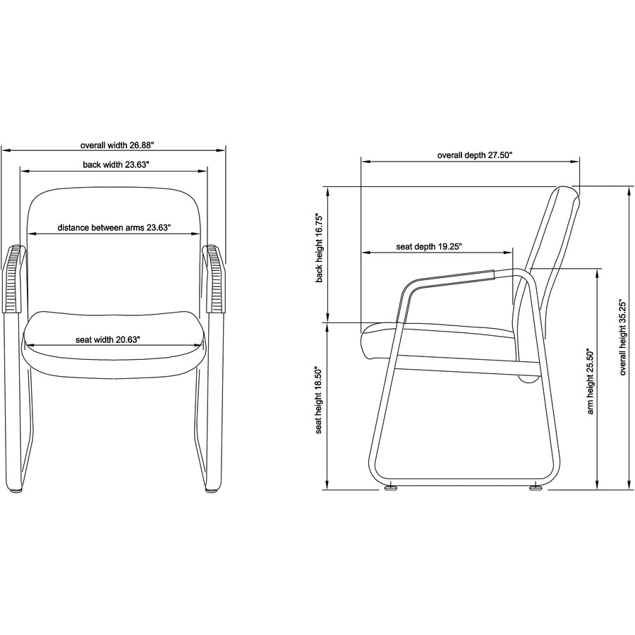 Lorell Deluxe Guest Seating Big & Tall Guest Chair with Arms
