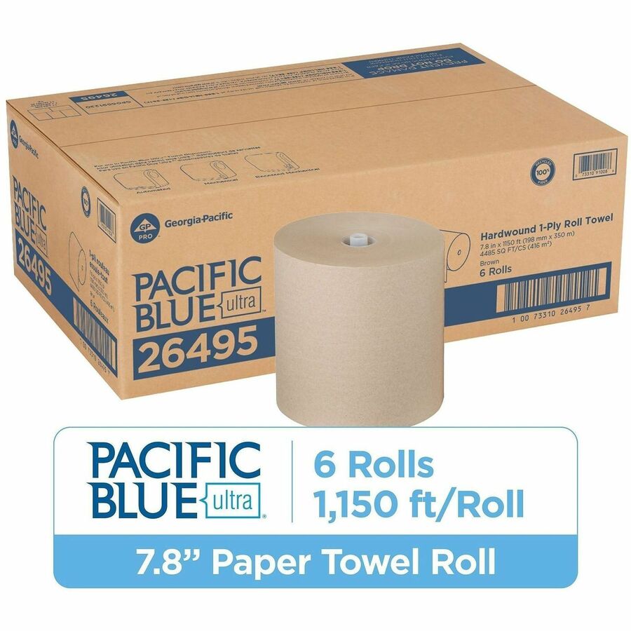 Pacific Blue Ultra High-Capacity Recycled Paper Towel Rolls