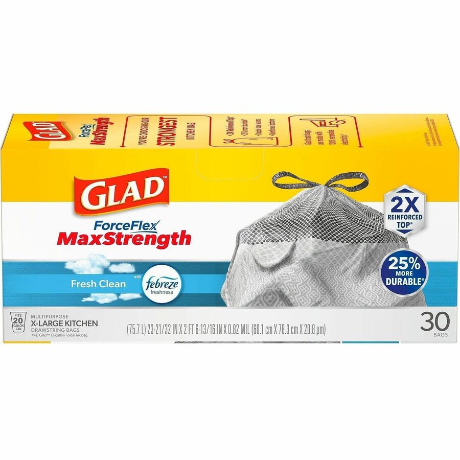 Glad ForceFlex MaxStrength X-Large Kitchen Drawstring Trash Bags