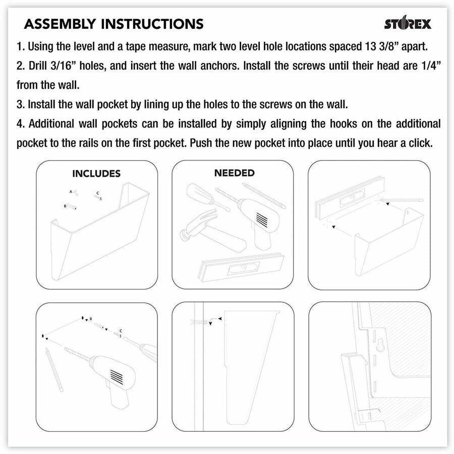 Storex Stacking Wall Pocket