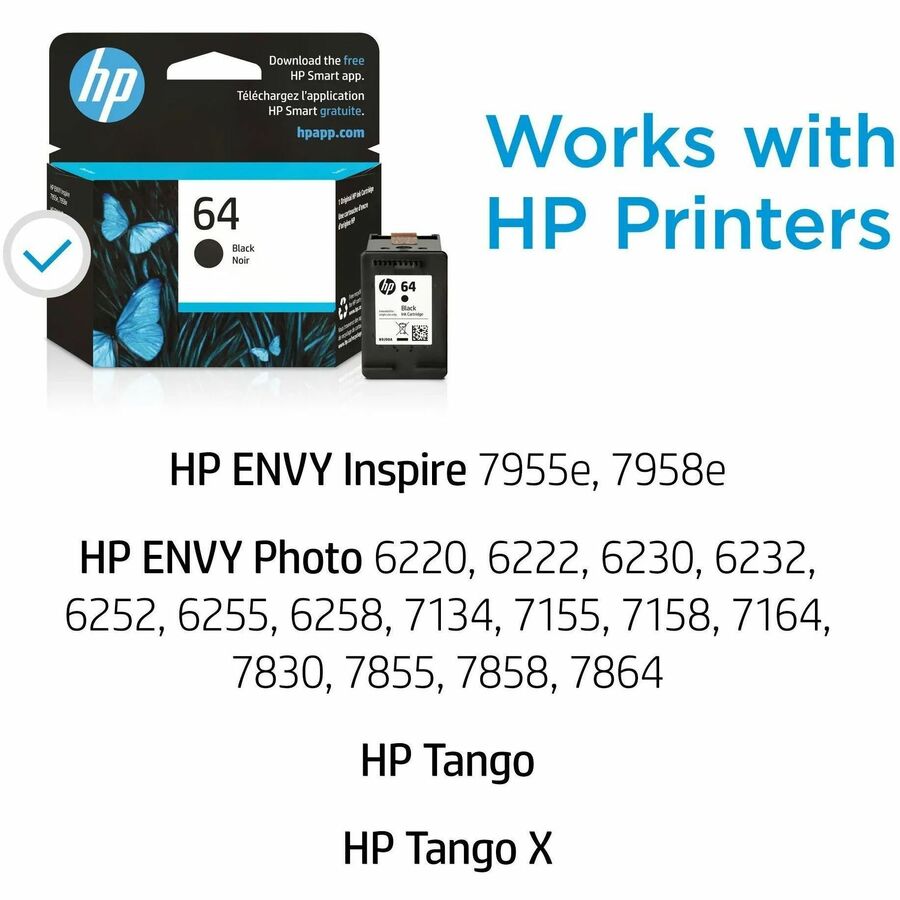 HP 64 (N9J90AN) Original Inkjet Ink Cartridge - Black - 1 Each