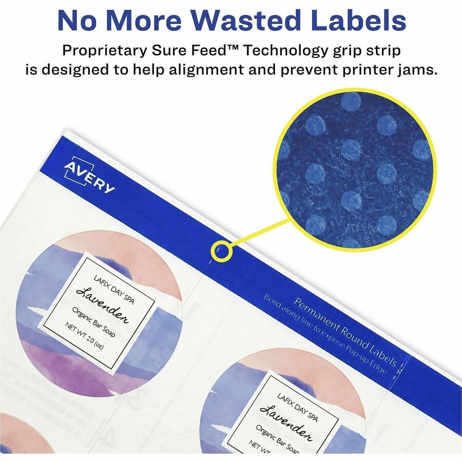 Avery® Printable Round Labels, 3/4" , Glossy Clear, 400 Labels (4222)