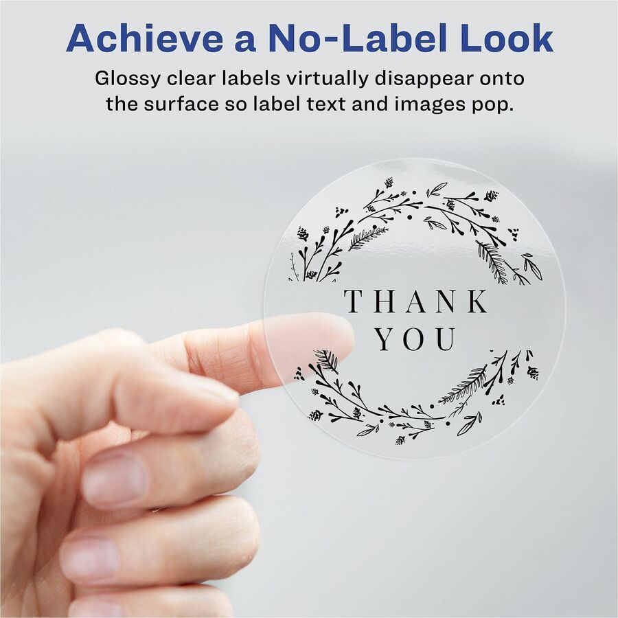 Avery® Printable Round Labels, 3/4" , Glossy Clear, 400 Labels (4222)
