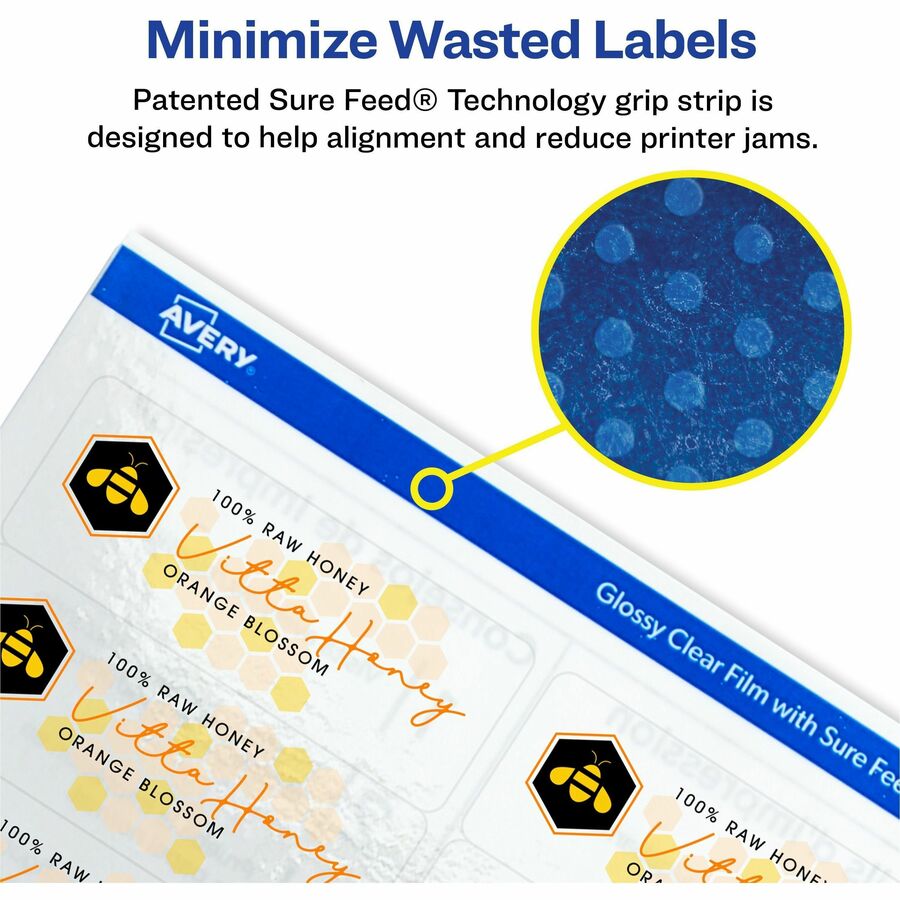 Avery® Address Labels, 1" x 2-5/8" , Glossy Clear, 300ct (6521)