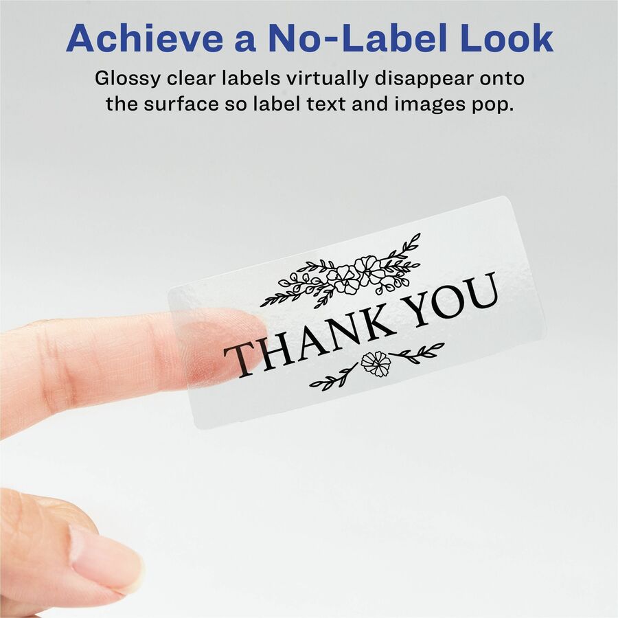 Avery® Address Labels, 1" x 2-5/8" , Glossy Clear, 300ct (6521)