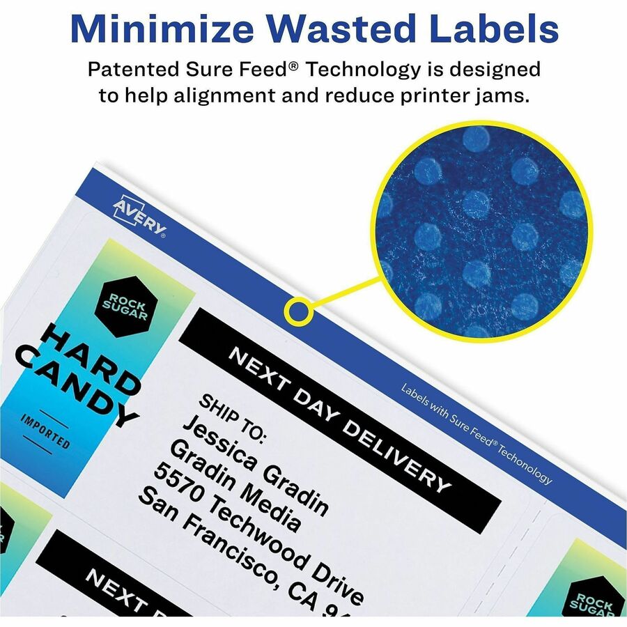 Avery® Shipping Labels, Glossy Clear, 2" x 4" , 100 Labels (6522)